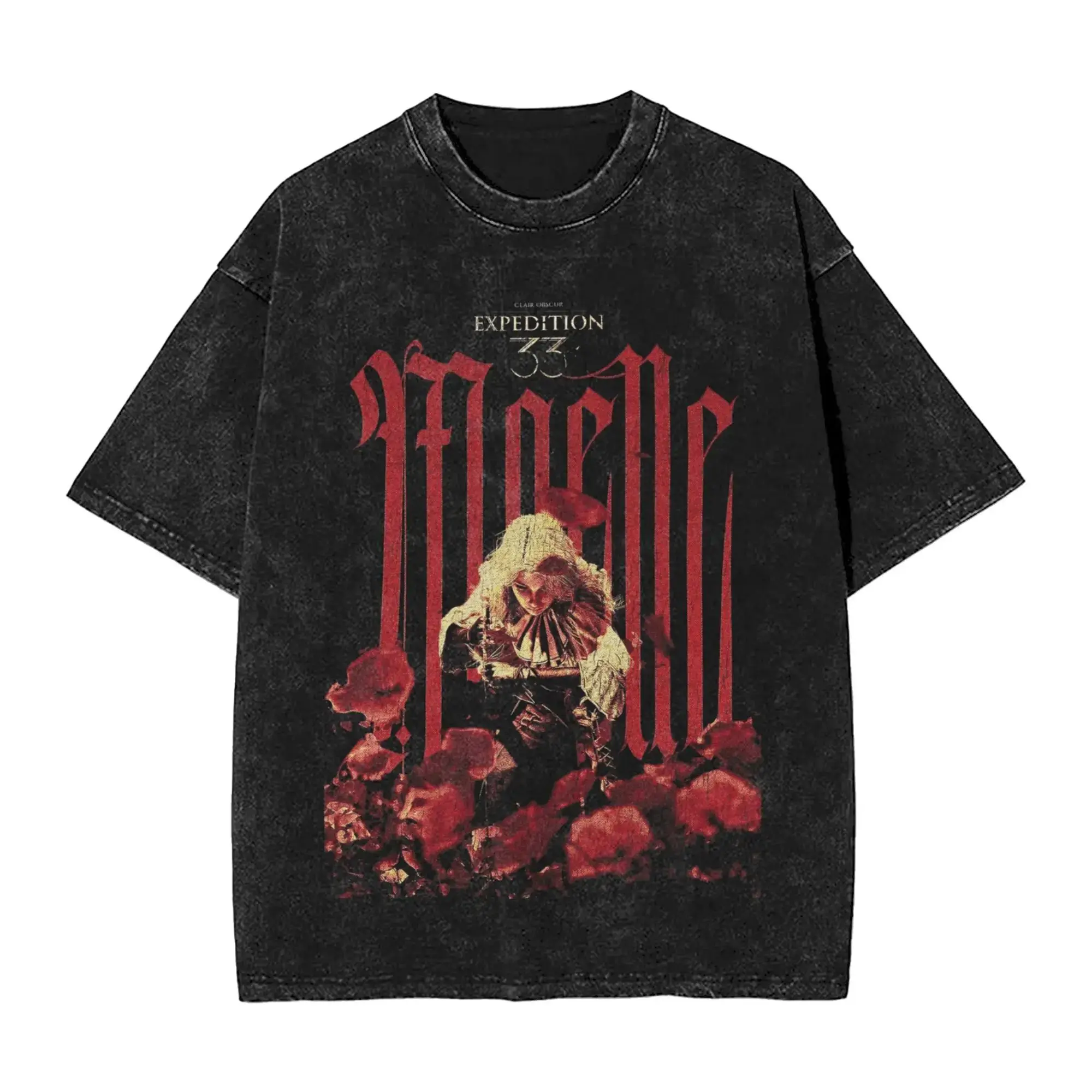 Mode-Tops MAELLE Expedition 33 T-Shirt Hip Hop Washed Cotton Harajuku Fashion T-Shirts Übergroße bedruckte T-Shirts Unisex