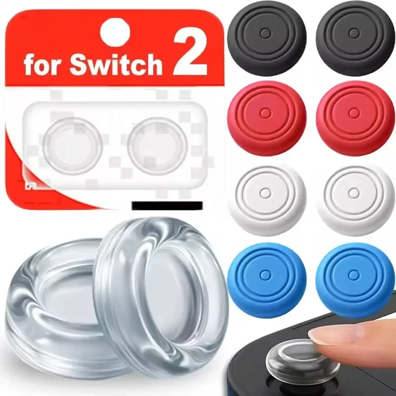Silikon-Joystick-Kappen für Switch 2 Spielkonsole Daumengriff-Kappe Transparente Rutschfeste Thumbstick-Abdeckung für NS Switch2 2025 Image
