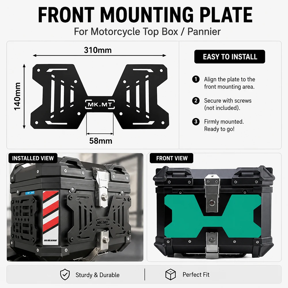 Aluminium-Legierung Molle-Panel Schnellmontage Motorrad-Topcase Universelle Taktische Seitenbox Modularer Aufbewahrungsorganizer Image
