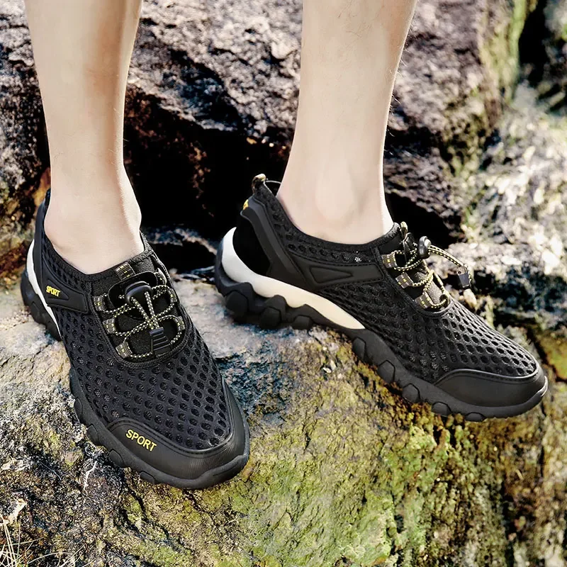 Schwarze Turnschuhe, sozialer Schuh für Herren, 2025, meistverkaufte Outdoor-Sommer-Herrenschuhe, Größen 38–46, Outdoor-Wandern, Sport, lässige Mesh-Schuhe