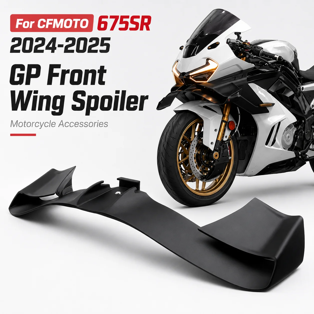Für CFMOTO 675SR 2024 2025 GP Wing Frontspoiler Untere Lippe Stoßfänger Motorradzubehör 675SR-R Frontspoiler-Kit Verbesserte Aerodynamik Image