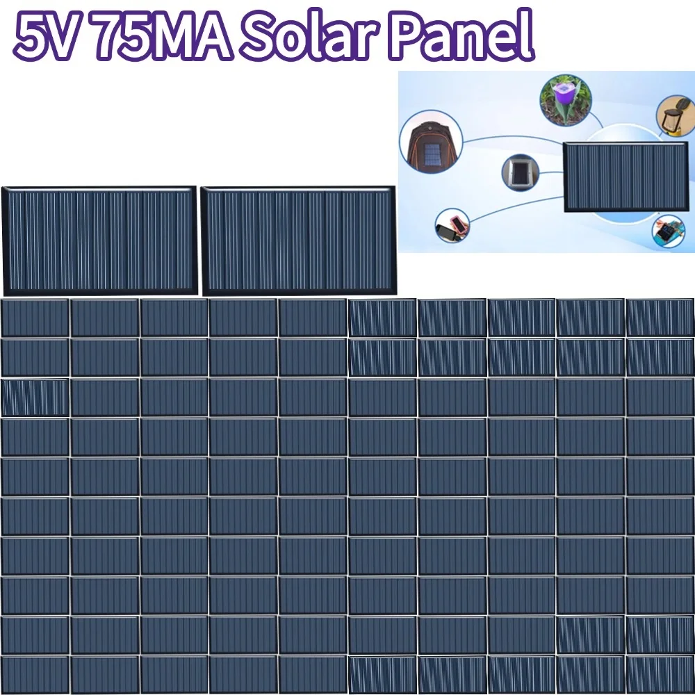 3 Stück 80x45mm 5V 75mA Solarpanel mit Klebefixierung DIY Solar-Siliziumplatten Polykristalline Gartenbeleuchtung Zubehör