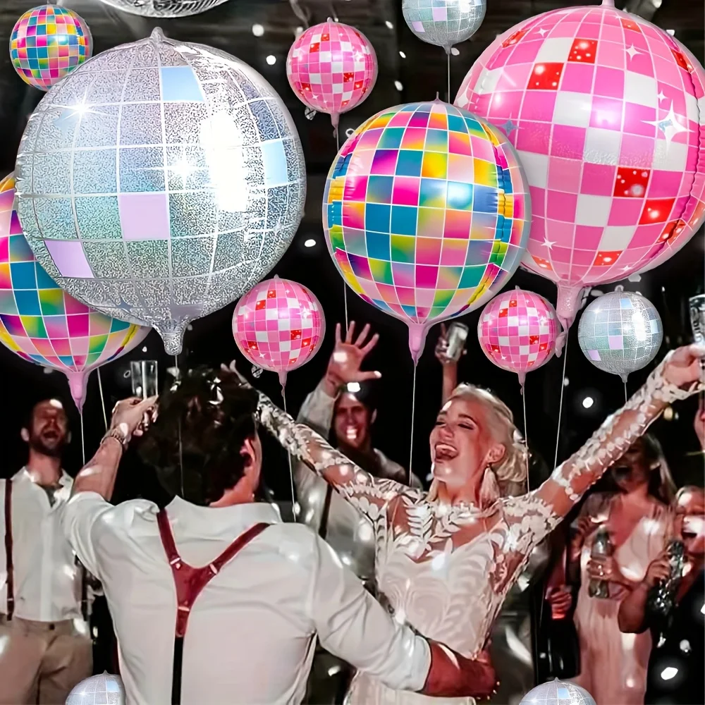 8 Stück 22 Zoll große rosa Discokugeln, geeignet für Partydekoration, Geburtstagsfeier, Hochzeitsdekoration, Mutter- und Vatertagsdekoration