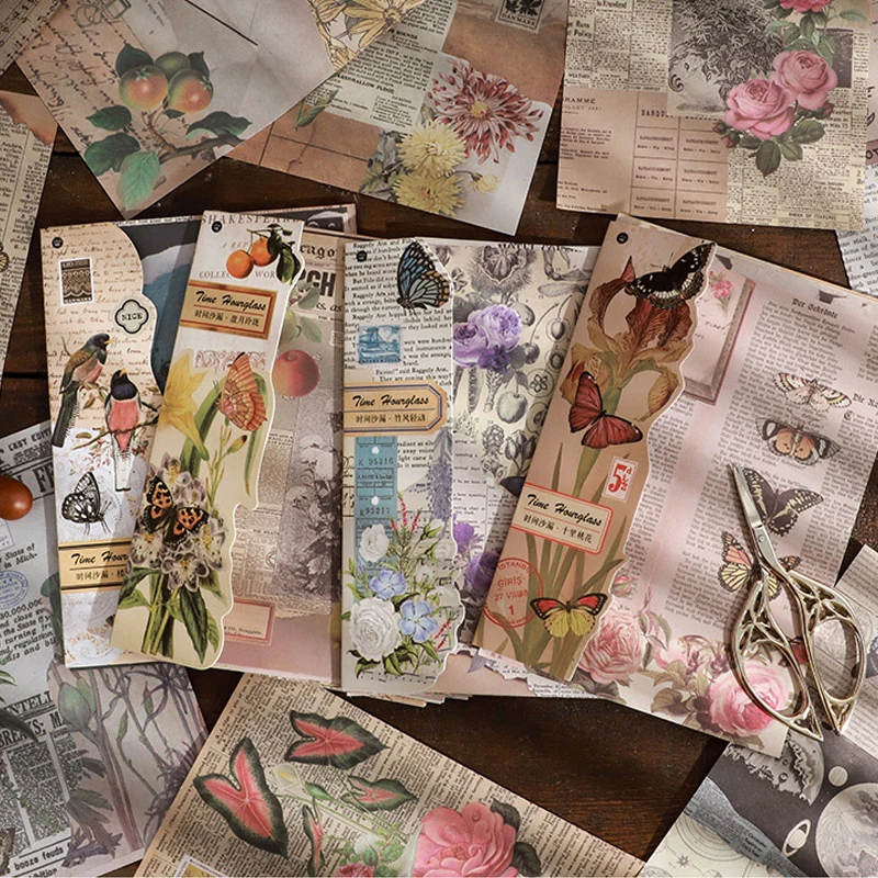 1 Packung/24 Stück Retro Ästhetisches Collage-Dekorpapier DIY Handgemachtes Album Scrapbooking Dekorationspapier Zubehör Image