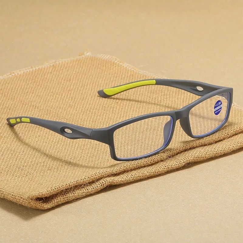 MJYIWANG Modische Lesebrille für Herren, Sport, rutschfest, Anti-Blaulicht, Damen-Stil, hochauflösende Computerbrille + 1,0 + 2,0 + 3,0 Image