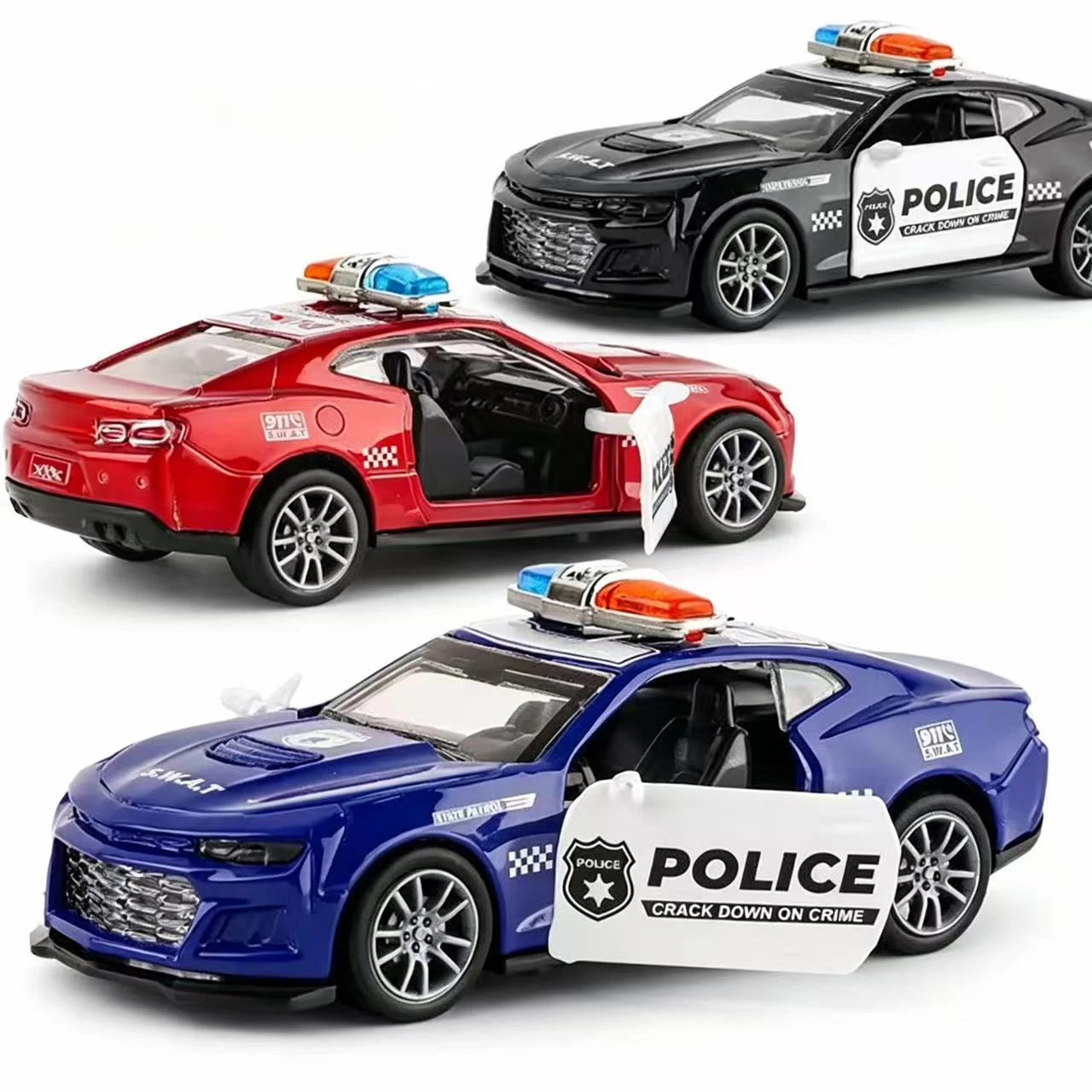 1:32 Maßstab Druckguss-Simulationsmodell Spielzeugauto mit zu öffnenden Türen und Rückziehfunktion Sammlerstück Modellfahrzeug für Kinder Image