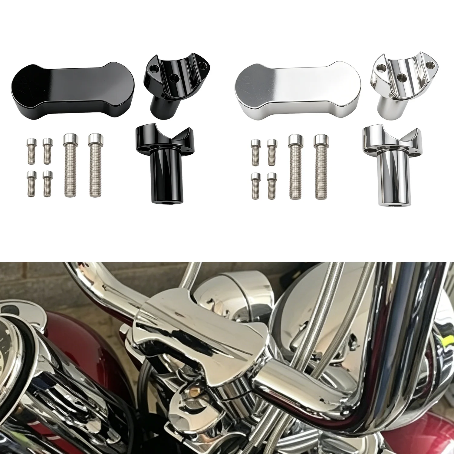 3 Zoll Lenkererhöhung 1,25 Zoll Oberklemme für Harley Davidson Softail Breakout Fat Boy Road Glide Touring 2000-2026