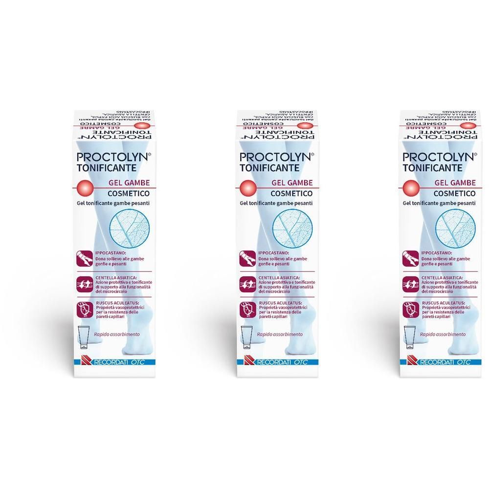 Proctolyn Tonificante Gel Gambe Cosmetico 3x100 ml
