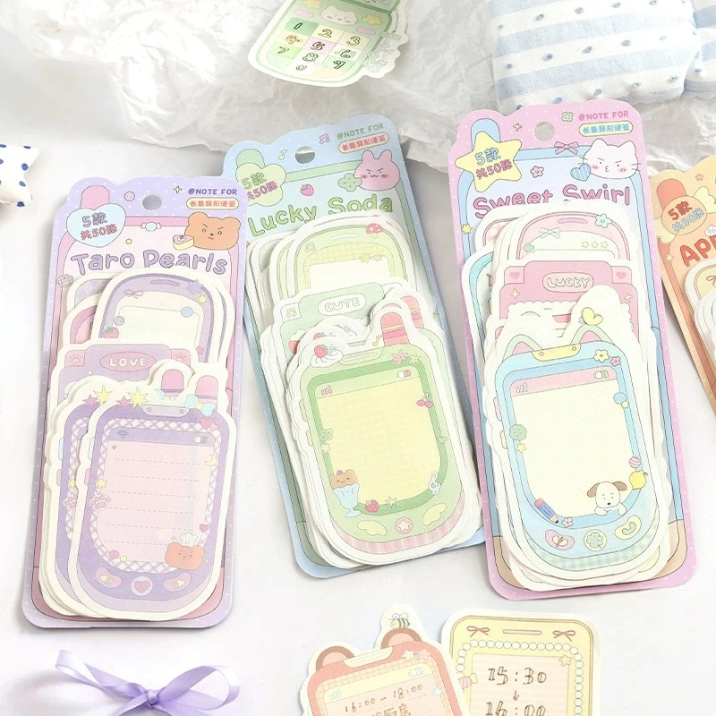 Kawaii 50 Blatt Notizblöcke in Handyform, Notizblock, To-Do-Liste, Tagebuchmaterial, DIY-Papiere, Schreibwarenbedarf Image