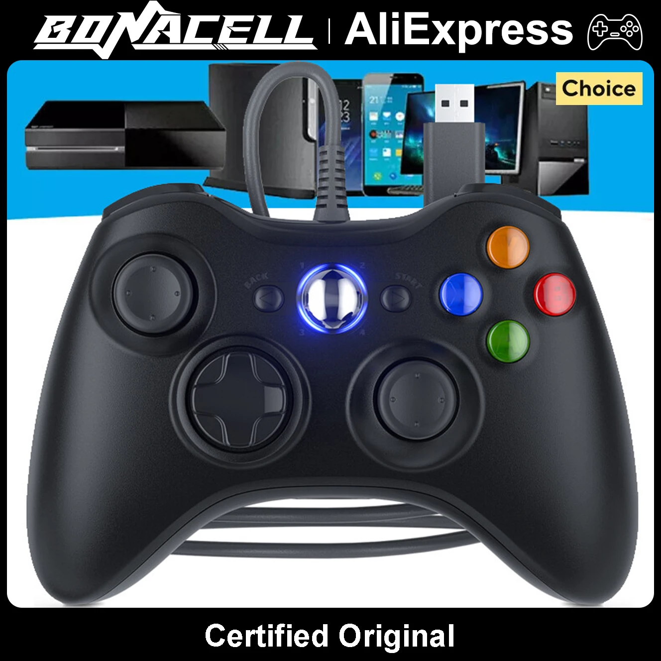 Kabelgebundener Controller für Xbox 360/Slim Gaming Joystick 2,4G Wireless Remote Control Gamepad 6-Achsen Dual Vibration Videospiel-Griff