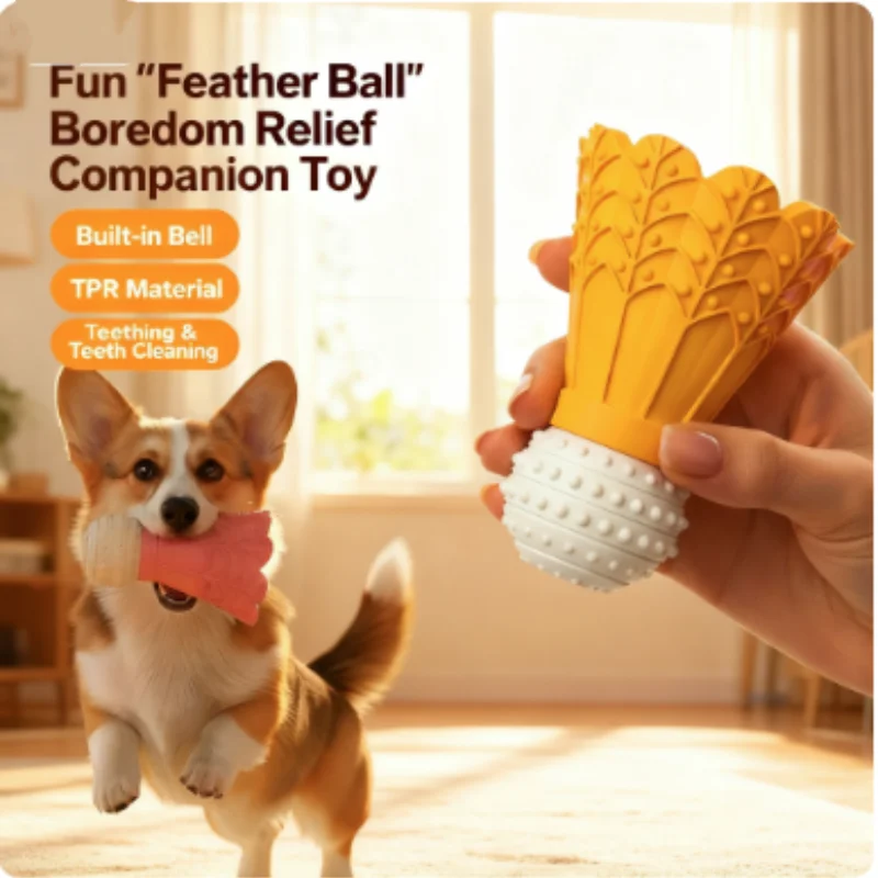 Neues Badminton-förmiges Bissfestes Hundespielzeug Interaktives Kauspielzeug zur Langeweile-Linderung Zahnreinigungsstab Puzzle für Hunde zum Selbstspaß Image