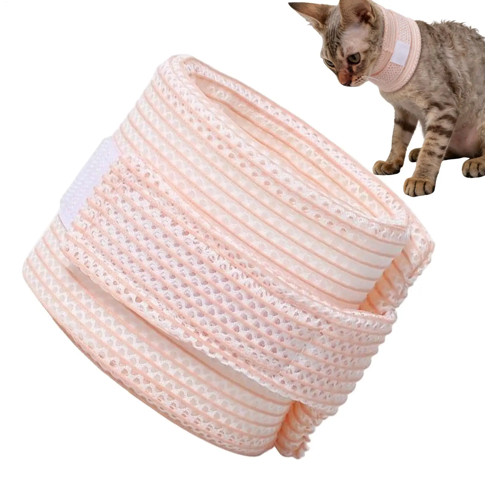 Hunde- und Katzen-Halskrause: Atmungsaktiver, bequemer, kratzfester Halskrause-Schutzkragen mit verstellbarem, weichem Kissen für die Halswirbelsäule Image