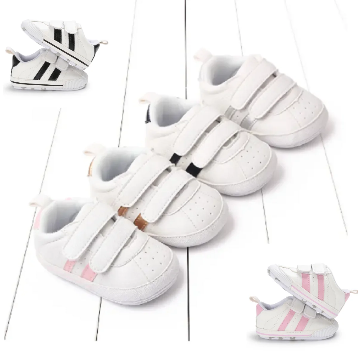 Weiße Turnschuhe mit weichen Sohlen, Kinder-Sportschuhe für Frühling/Herbst, neuer Stil, geeignet für Jungen und Mädchen, Babyschuhe