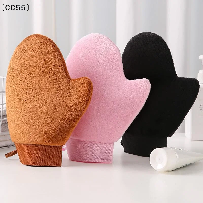 Körperlotion-Handschuh, Selbstbräunungshandschuh, doppelseitig, verhindert klebrige Hände, Applikator, tragbar, schnell trocknend, beflockter Handschuh〔CC55〕 Image