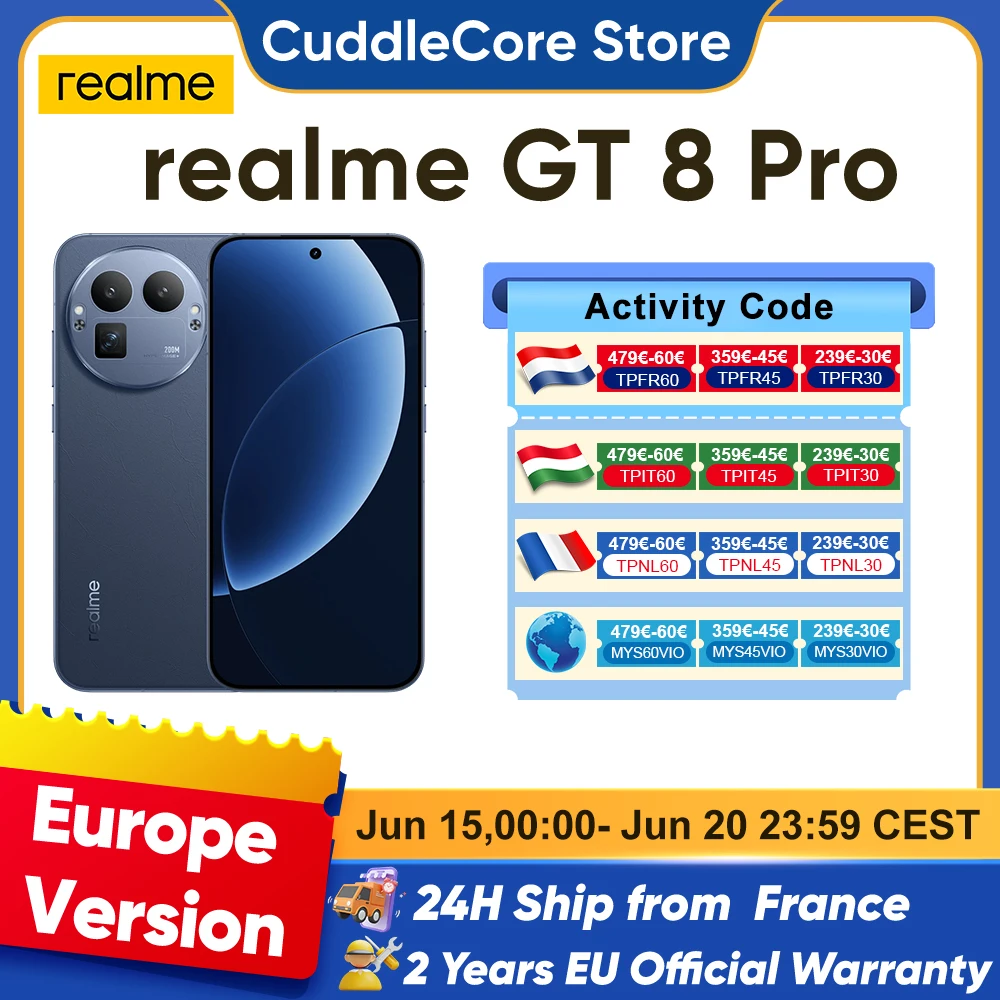 realme GT 8 Pro 5G Smartphone Snapdragon 8 Elite Gen 5 200MP Ultra-Kamera 50W Kabelloses Laden 144Hz Bildschirm Neue Globale Version Image