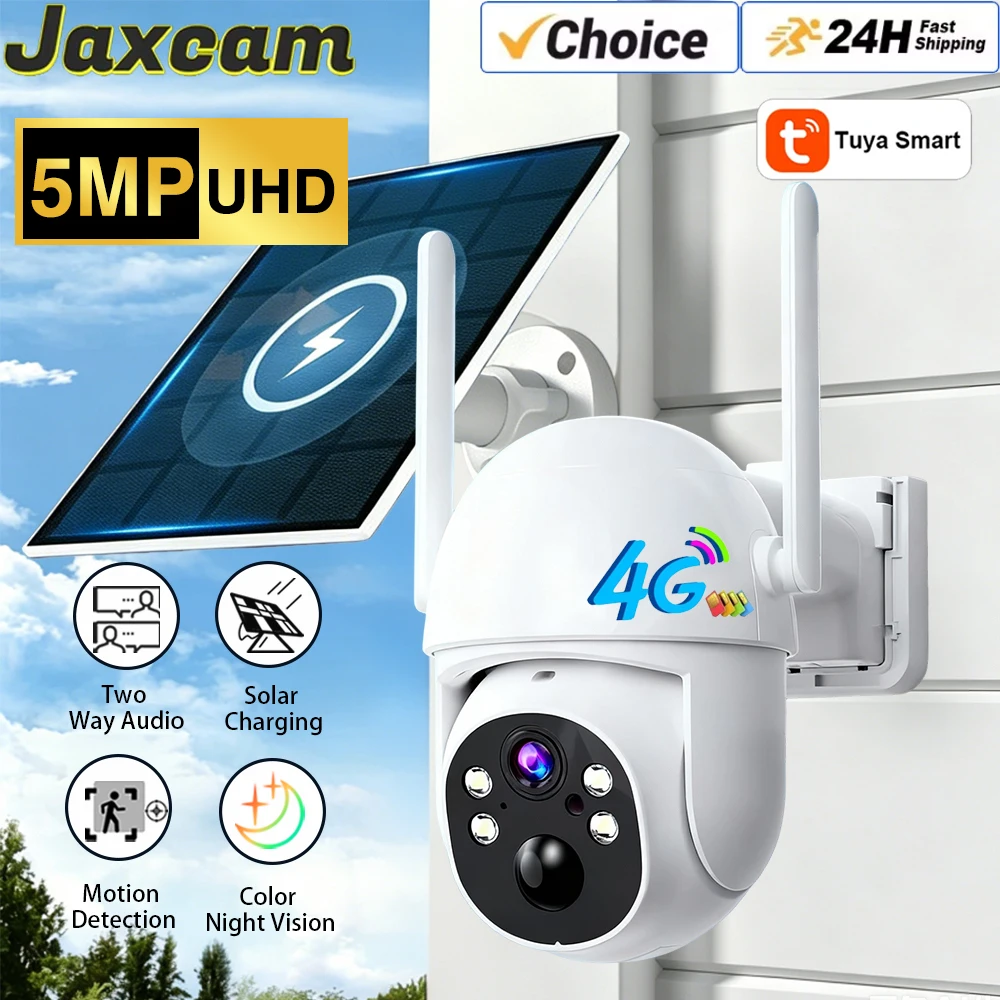 Tuya SmartLife 4G SIM-Karte 5MP WLAN Akku Solar Bewegungsverfolgung Menschenerkennung Farbnachtsicht Outdoor PTZ CCTV-Kamera Image
