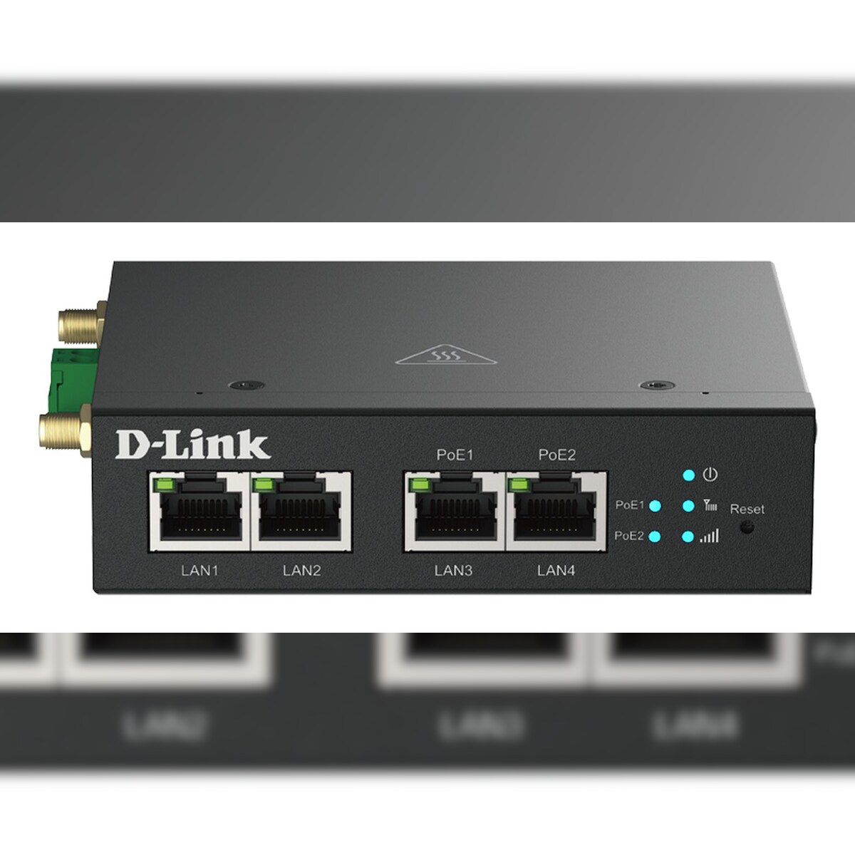 D-LINK DWM-314-TP 4G LTE M2M VPN PoE+ Router 2x Fast Ethernet PoE+ LAN 2x Fast Ethernet LAN 1x 4FF Nano-SIM Slot Image