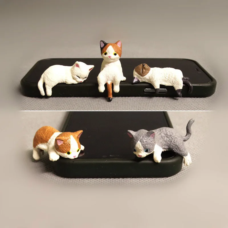 Lustige schlafende Kätzchen Auto Mittelkonsole Harz Figuren Navigator Bildschirm Rückspiegel Computer Top Ornamente Dekoration Miniaturen Image