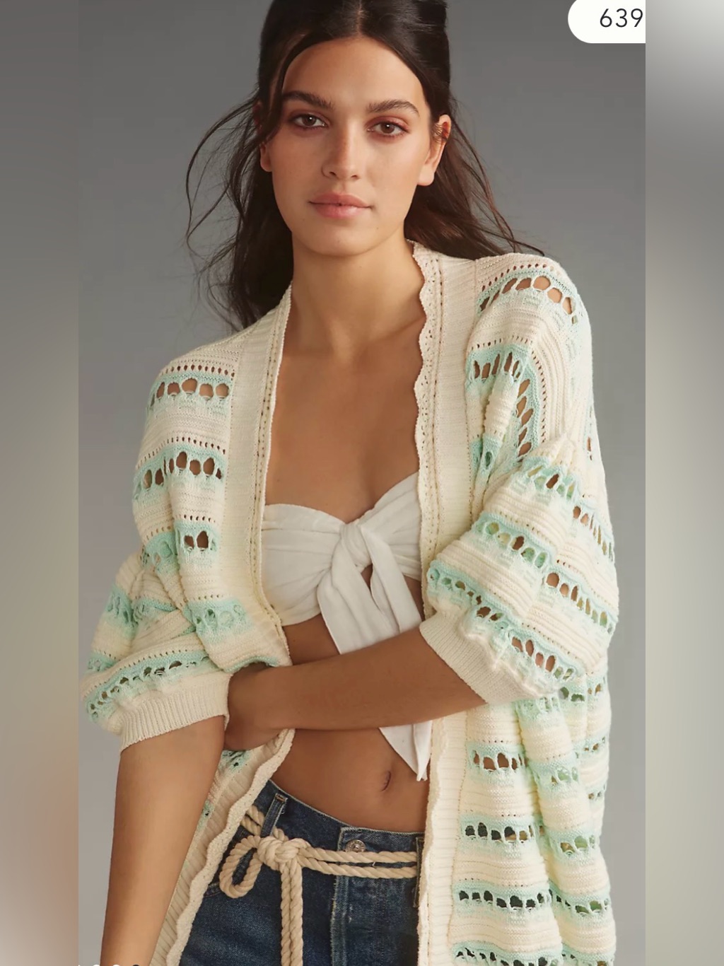 Anthropologie Sweaters | Anthropologie Maeve Women’s Open Knit Cocoon Short Sleeve Cardigan Sweater M/L | Color: Tan | Size: M/L