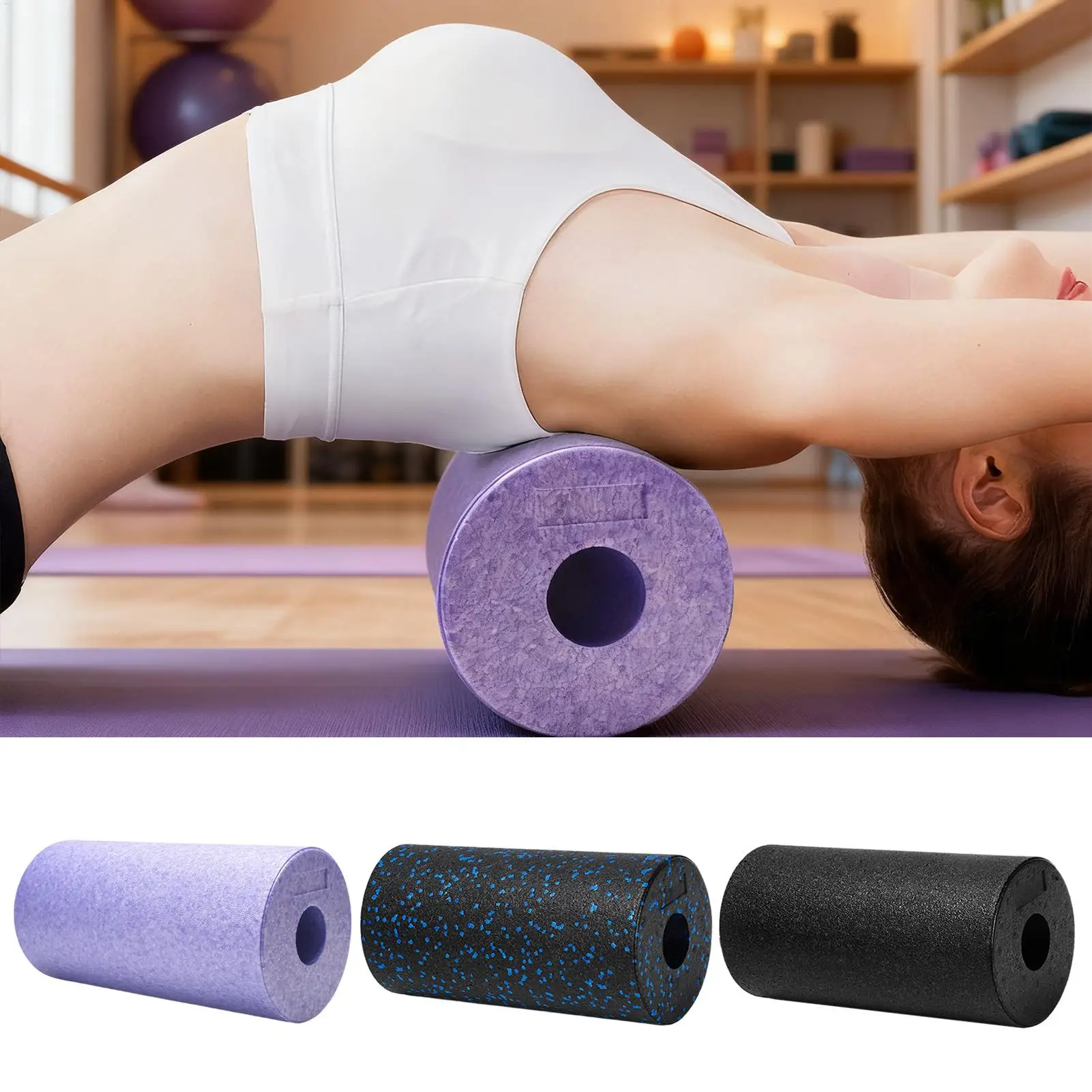 Massage-Schaumstoffrolle für Muskelmassage, Entspannung, Körperstraffung, Yoga-Säule, Fitnessgeräte für Yoga, körperliche Aktivitäten Image