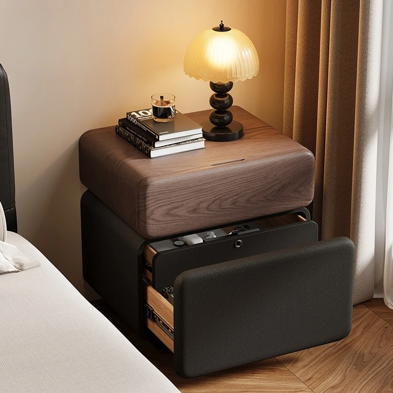 Moderner Nachttisch aus Holz, einzigartige Schränke, Make-up-Nachttisch, Organizer, kleiner Schrank, Schlafzimmermöbel