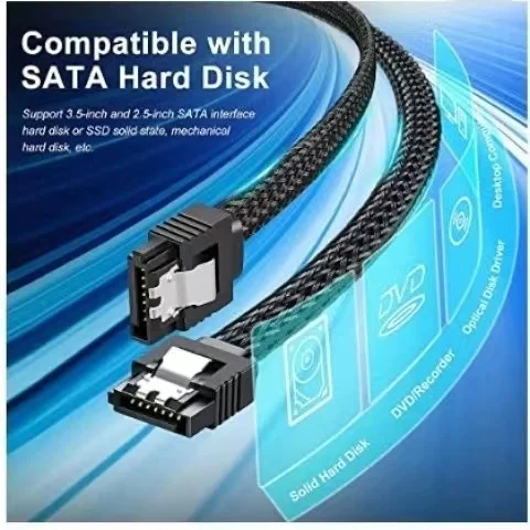 SATA 3.0 III 6Gb/s 10/30/50/70/100cm Festplatten-Datenkabel Serial ATA Gerades Kabel 26AWG für HDD SSD 7-Pin SATA-Kabel Image