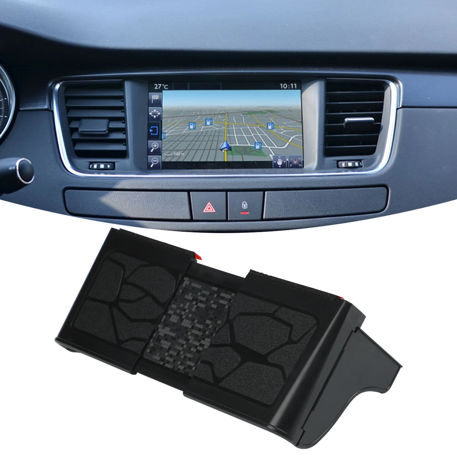 1 Stück Auto-GPS-Navigations-Sonnenschutz für 7-12 Zoll Bildschirme, Blendschutz-Abdeckung für das Armaturenbrett, schwarzer Kunststoff-Sonnenschutz für Navigator. Image