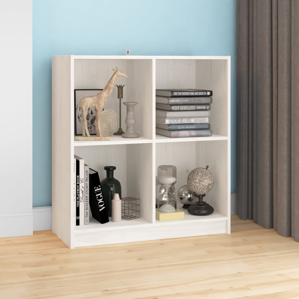 vidaXL Sideboard Weiß 70x33x76 cm Massivholz Kiefer Image