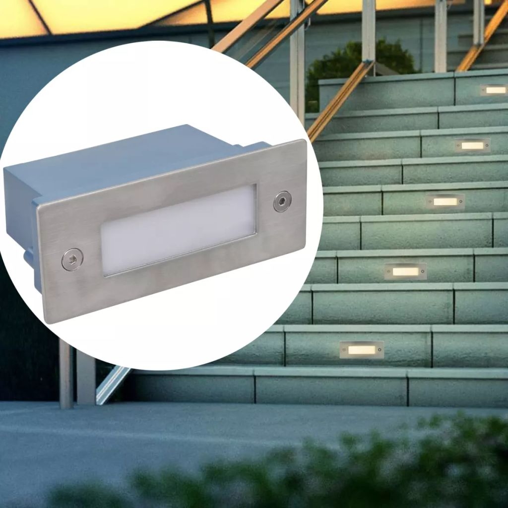 vidaXL LED Einbauleuchte Treppenleuchte 12 stk 44x111x56 mm Image