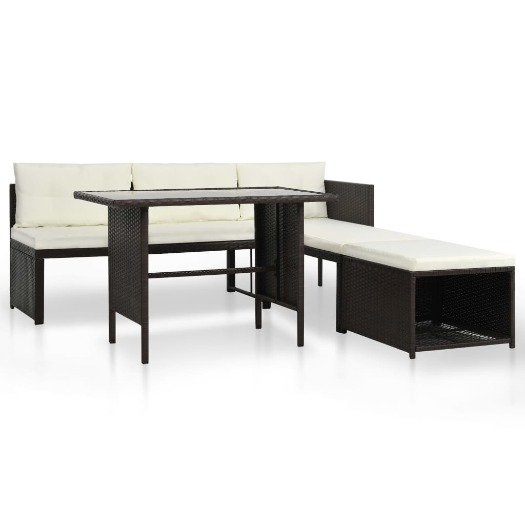 vidaXL 4-tlg. Garten-Lounge-Set Poly Rattan Braun Image