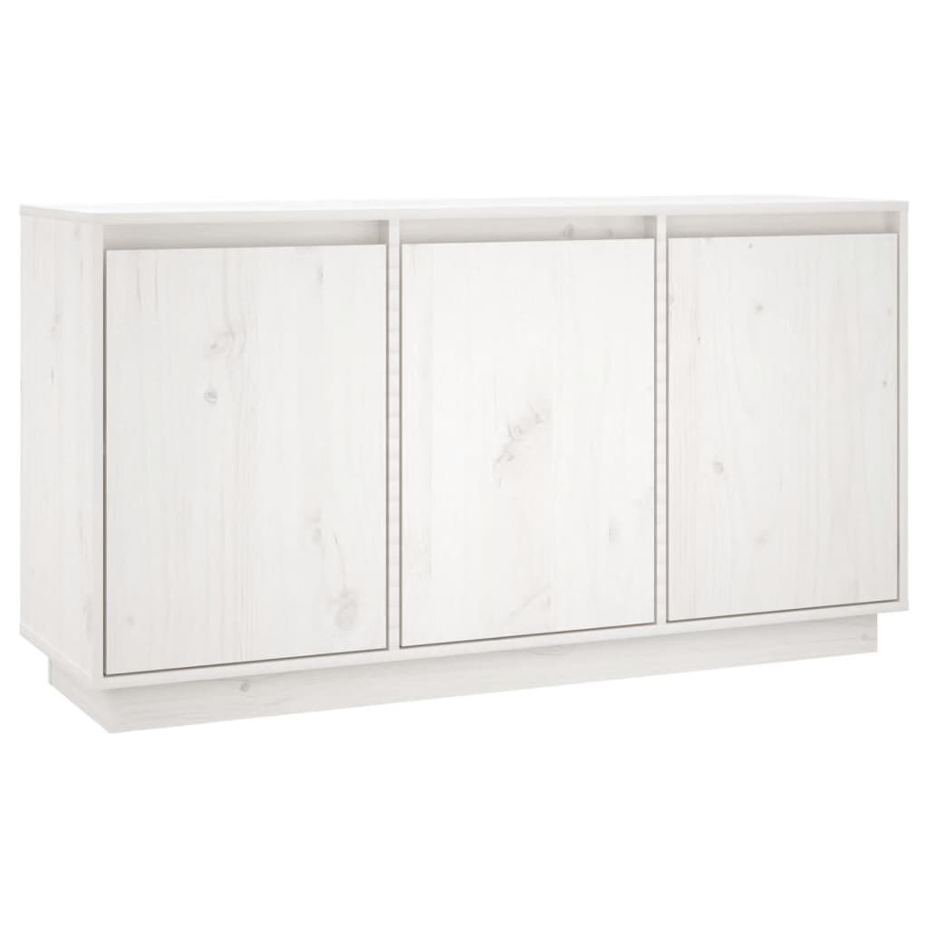 vidaXL Sideboard Weiß 111x34x60 cm Massivholz Kiefer Image