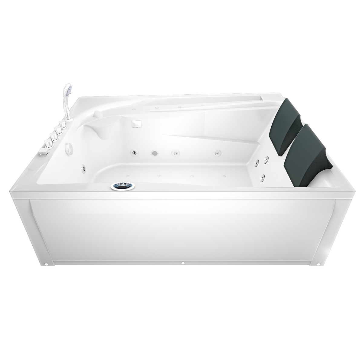 AcquaVapore Whirlpool Pool Badewanne Eckwanne Wanne W12HZ-B 180x135cm Ringzirkulation, passive Schlauch-Reinigung Image