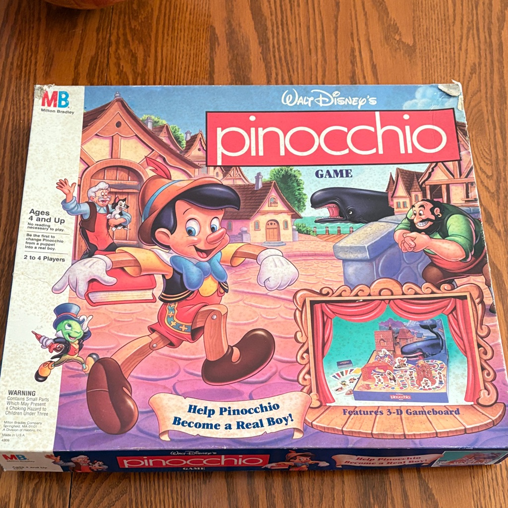 Disney Video Games & Consoles | 1993 Walt Disney’s Pinocchio Board Game Milton Bradley Mb Complete 3d Gameboard | Color: Blue/Red | Size: Os