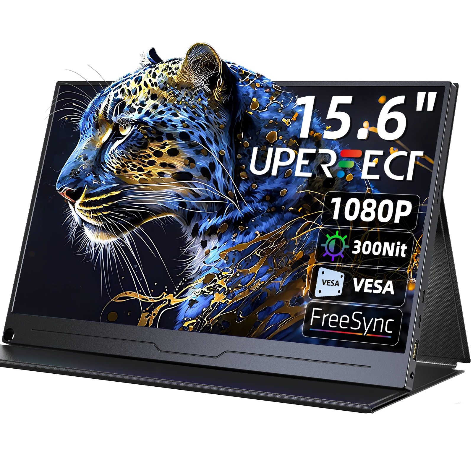 UPERFECT 15,6 Zoll LCD-Monitor Tragbarer ultradünner 1080P IPS FHD USB Typ C Display für Laptop Telefon XBOX Switch PS5 Gaming-Bildschirm Image