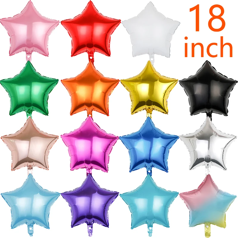 5/10/20Pcs 18 zoll Gold Schwarz Rot Stern Ballon Folie Ballon Pentagramm Helium Ballon Weihnachten geburtstag Party Hochzeit Dekoration Image