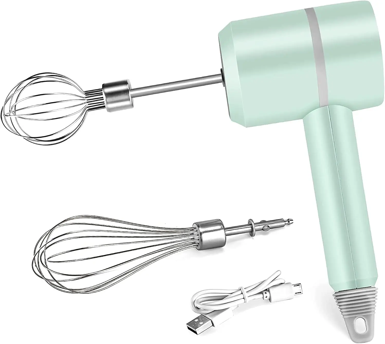 Schnur loser elektrischer Hand mixer, wiederauf ladbarer USB-Hand-Schneebesen mit 2 abnehmbaren Rühreifen 3-Gang-Modi, Backen zu Hause für