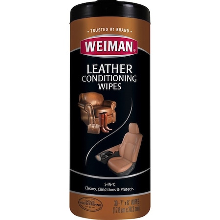 WEIMAN 91 Leather Conditioning Wipes, 7'' x 8'', 30 Sheets