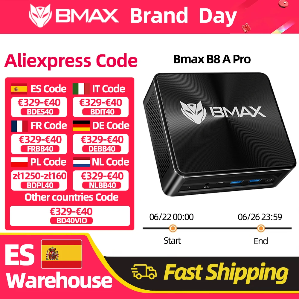 Bmax B8 A Pro Laptop AMD Ryzen 7 8745Hs Prozessor AMD Radeon 780M Grafik 16GB RAM 512GB SSD Windows 11 WLAN Bluetooth USB HDMI Type-C DP Image