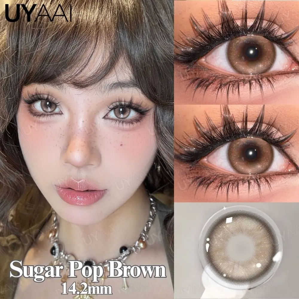 UYAAI Kontaktlinsen Natürliche Braune Linsen Schönheits-Pink-Augenfarblinsen Kosmetik Graue Augenlinsen Make-up Grüne Schönheitslinsen Colorcon Image