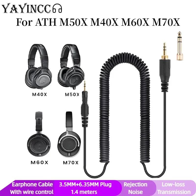 Adaptateur de casque 3.5MM + 6.35MM, câble Audio de remplacement, ligne de fil, bricolage pour casque audio-technica ATH M50X M40X M60X M70X,