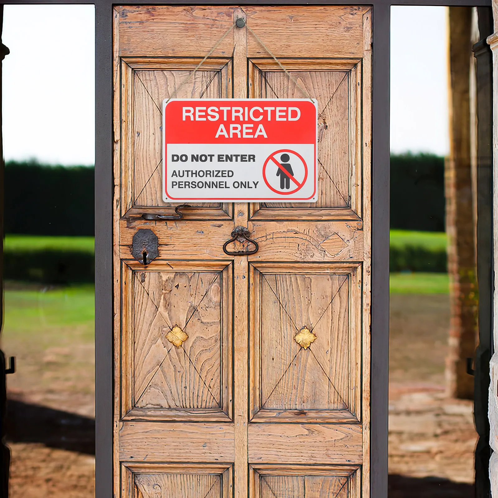 „Nicht betreten“-Warnschild: Robustes, leichtes, einfach zu montierendes Sicherheitswarnschild für private Grundstücke, Zäune, Mauern und Tore zur Sicherheitsnutzung Image