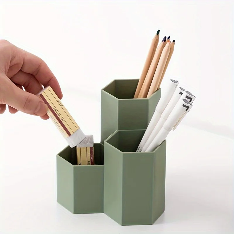 1 Stück Schreibtisch-Kommode-Organizer, Schreibtisch-Stift-Organizer, Stifthalter, Stift-Organizer, Stifthalter mit 4 Fächern, durchsichtiger Bleistift-Organizer-Becher Image