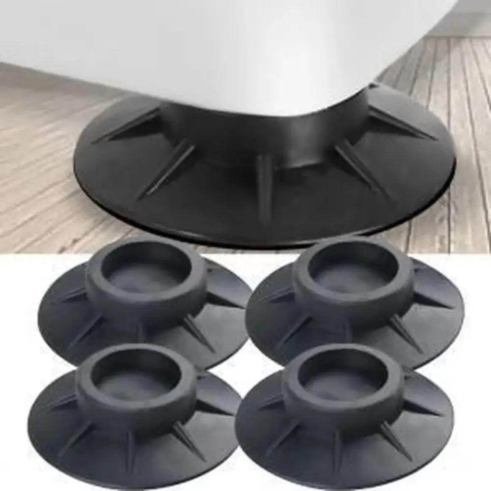4Pcs Non Slip Washing Machine Feet Pads Elasticity Black Rubber Washing Machine Shockproof Pad Universal Shock Proof