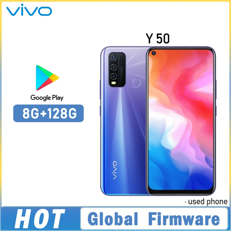 Globale Firmware VIVO Y50 Smartphone Snapdragon 665 Octa-Core 6,53 Zoll 5000 mAh 8 GB 128 GB 16,0 MP Kameras Y50 Gebrauchtgerät Image