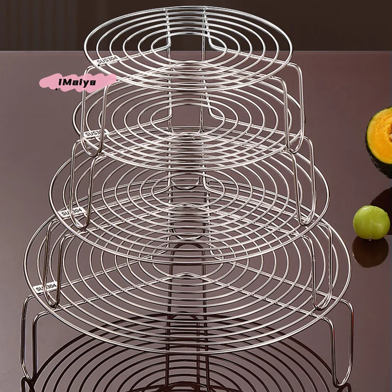 Rundes Dampfgarer aus Edelstahl 304, multifunktionales Küchentopf-Dampftablett für Knödel, Eier, Grillständer, Schnellkochtopf Image