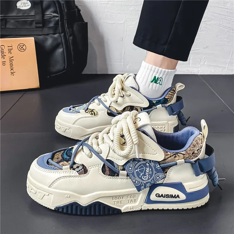 Frühlings- und Sommer-Wanderschuhe mit dicken Sohlen, modische Sneaker, atmungsaktive Freizeit-Sportschuhe aus Canvas, Herrenschuhe in Übergröße 48