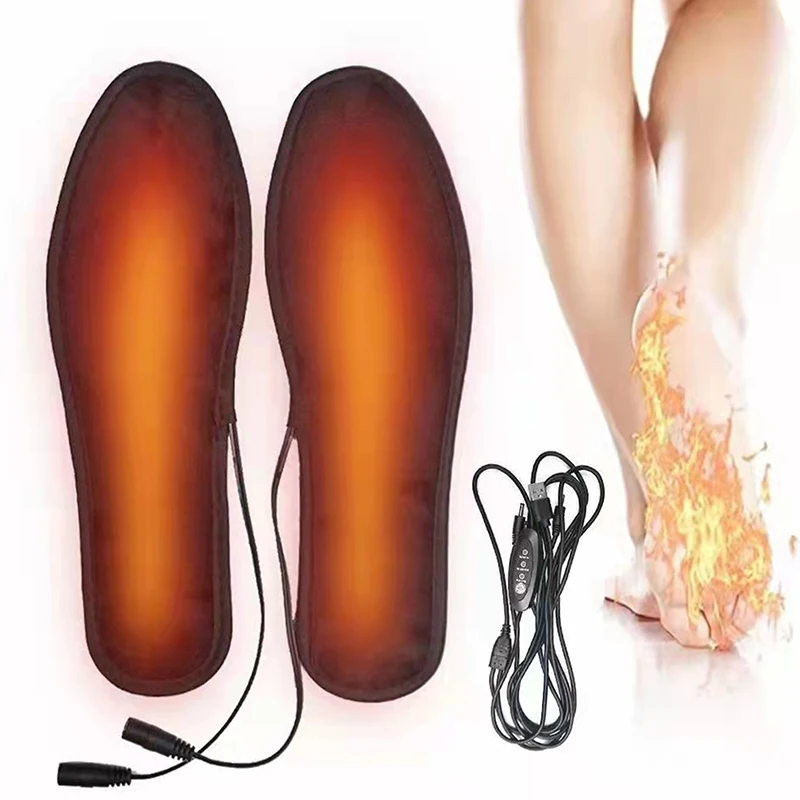 USB-betriebene beheizte Einlegesohlen für den Winter, größenverstellbare Schuhpolster-Fußwärmer Image
