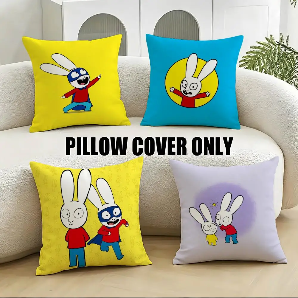 Simon Super Rabbit Kissenbezug 4-teilig Weiche Plüsch-Kissenhüllen 40x40 45x45 für Sofa Schlafzimmer Image