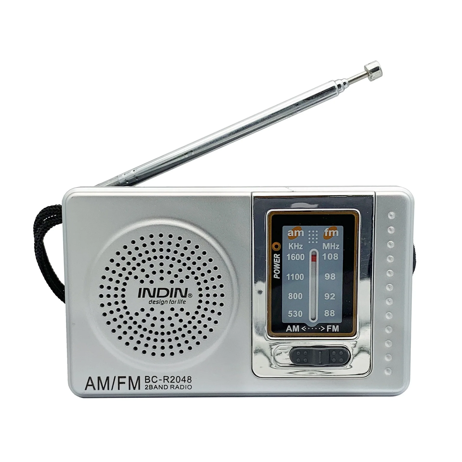 Tragbares FM/AM Taschenradio mit Teleskopantenne, 2AA-Batteriebetrieb, 3,5mm Kopfhörerbuchse und Lautsprecher für Notfälle Image