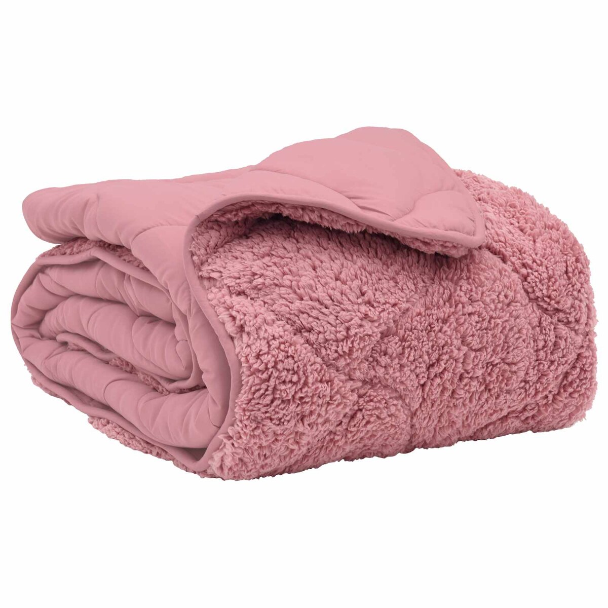 vidaXL Sommerdecke Rosa 240 x 260 cm Mikrofaser und Teddy-Fleece Image